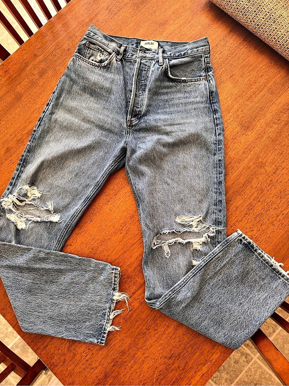 AGOLDE 90's Pinch Waist High Rise Straight Jeans blue Waist 27